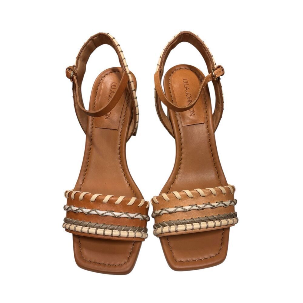 ULLA JOHNSON Sofia 70mm interwoven leather sandals NWB Size in Rust/Copper NWB S